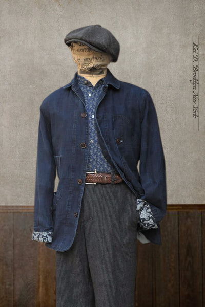 Degas Jacket - Patchwork Weave Deep Indigo - S, M, L, XL
