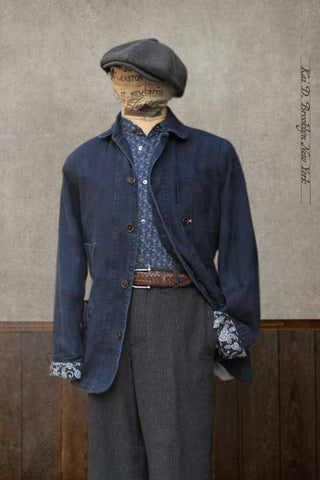 Degas Jacket - Patchwork Weave Deep Indigo - S, M, L, XL