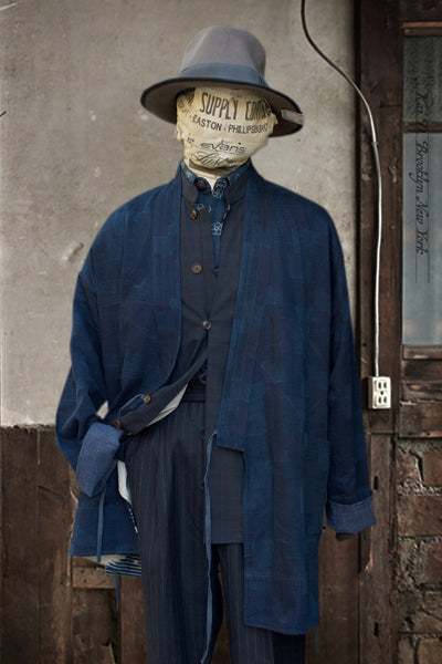Japanese Farmer Coat - Patchwork Indigo Dark - M (NO RETURN)