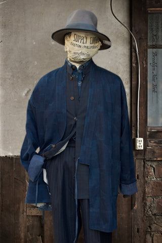 Japanese Farmer Coat - Patchwork Indigo Dark - M (NO RETURN)