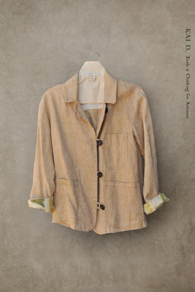 Mead Jacket , Linen Herringbone - Peach - S