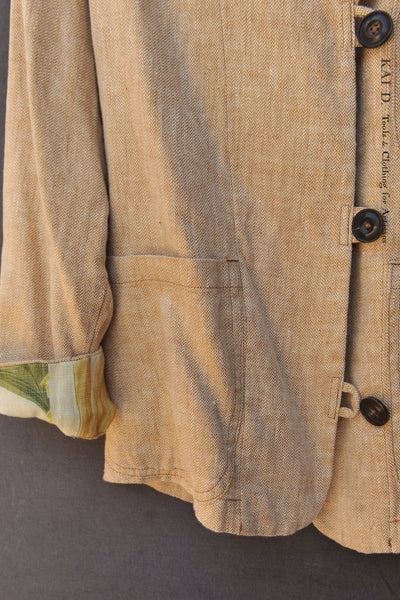 Mead Jacket , Linen Herringbone - Peach - S