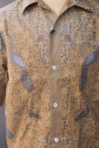 Printed Peacock Shirt - Cinnamon - M, L