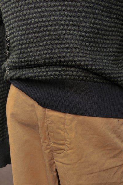Pebble Stitch Crew Neck Sweater - Blue / Green - 3(S), 4(M), 5(L), 6(XL)