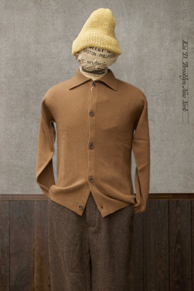 Perlman Zip Up Cardigan- Merino Wool Cashmere - Pecan - S, M, L