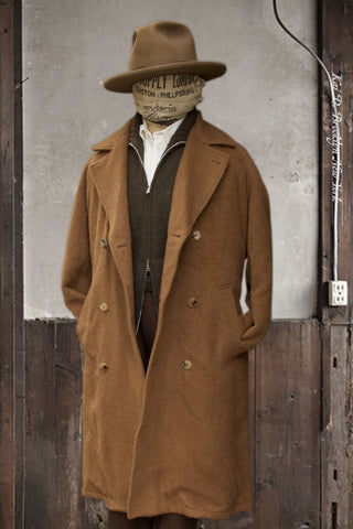 Grandad Wool Trench - Alpaca Wool - Pecan - 48 (NO RETURN)