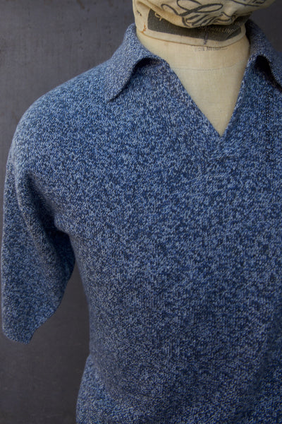 Perlman Polo - Cotton Cashmere - Marled Blue - S, M, L