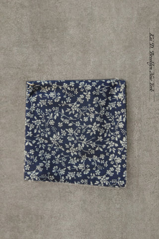 Reversible Petit Floral Pocket Square - Small Blue Floral