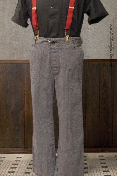 Wide Cut Photographer's Trousers - Mini Hickory Stripe - 30, 32, 34, 36