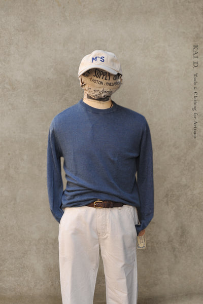 Fine Gauge Linen LS Tee - Pigment Blue - S, M, L