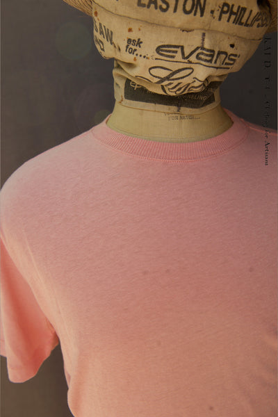Cotton Hemp Unisex Tee -Peach - S, M, L