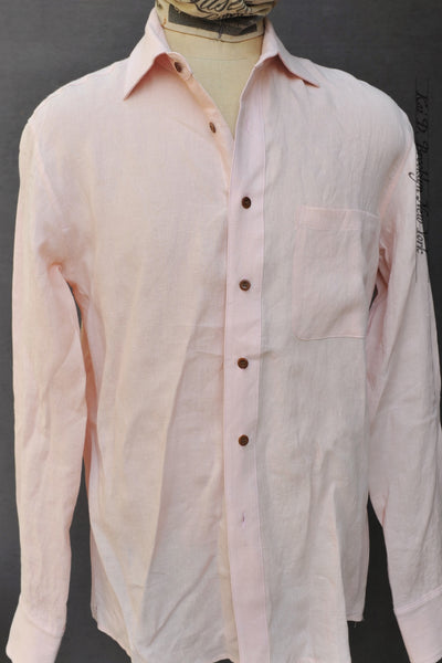 Cassady Shirt (Relaxed Cut)- Pale Rose Belgian Linen - S, M, L, XL, XXL