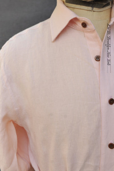 Cassady Shirt (Relaxed Cut)- Pale Rose Belgian Linen - S, M, L, XL, XXL