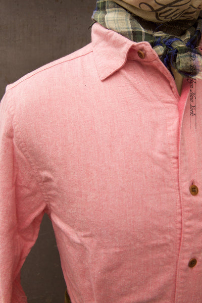 Italian Flannel Denham Shirt - Vibrant Pink - S, M