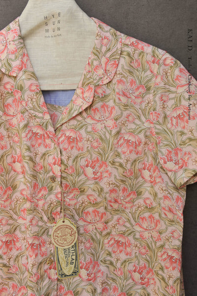 Karina Shirt - Pink Liberty Floral Cotton  - S, M