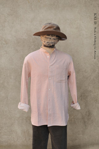 LS Band Collar Shirt - Pink - 3