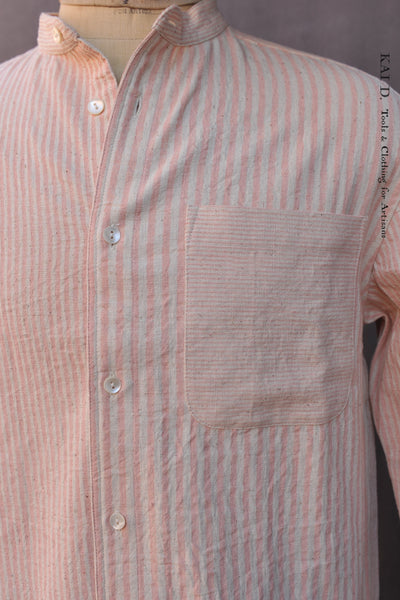 LS Band Collar Shirt - Pink - 3