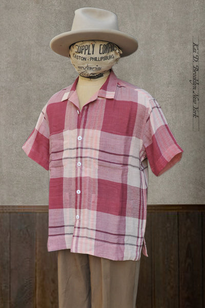 SS Reversible Lake Camp Shirt - Double Gauze Plaid - 2(M), 3(L)