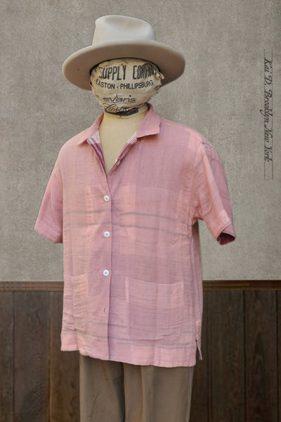 SS Reversible Lake Camp Shirt - Double Gauze Plaid - 2(M), 3(L)