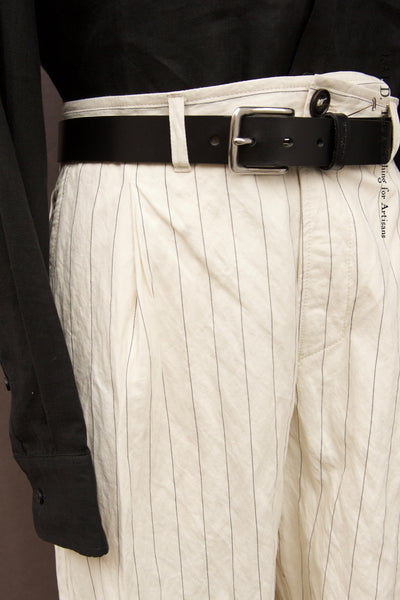 Sune Wide Cut Trousers - Ecru Pinstripe - S, L