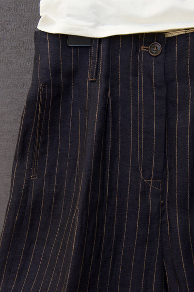 Amelia high waisted shorts - Linen Pinstripe - S, M, L