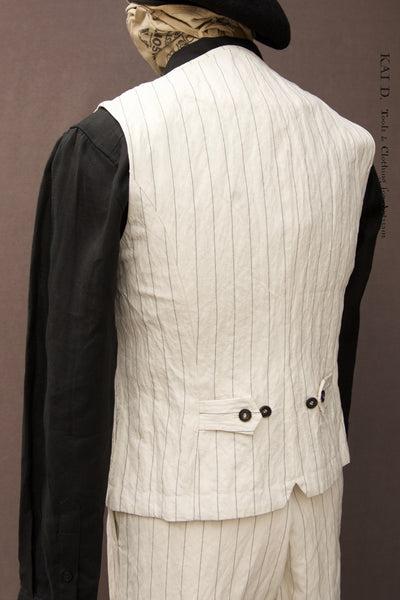 William Vest - Ecru Pinstripe- M, L