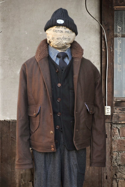 Shawl Collar Pioneer Jacket - Deep Brown - M, L, XL (NO RETURN)
