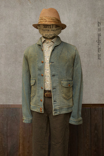 Shawl Collar Pioneer Jacket - Vintage Wash Indigo - L, XXL (NO RETURN)