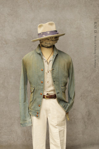 Shawl Collar Pioneer Jacket - Vintage Wash Indigo - L, XL, XXL, XXXL (NO RETURN)