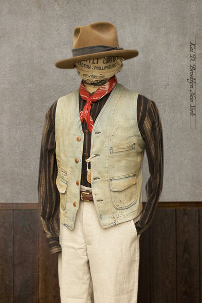 Pioneer Work Vest - Vintage Wash Cotton - S, M, L, XL (NO RETURN)
