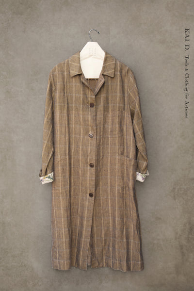 Anthropologist Coat - Dusty Brown linen- S, M