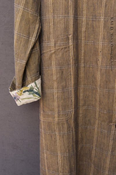 Anthropologist Coat - Dusty Brown linen- S, M