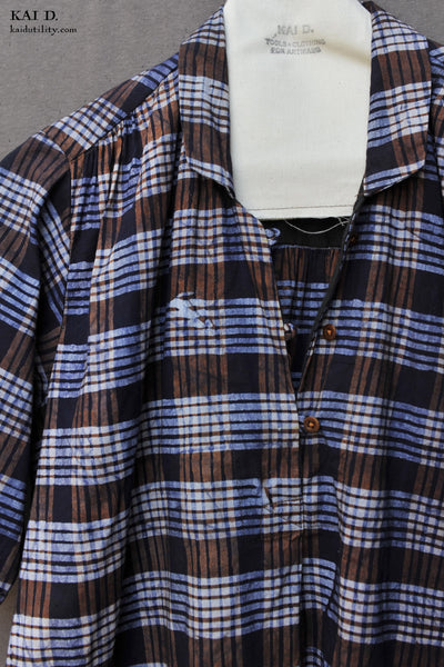 Irina Dress - Indigo Plaid - S
