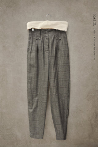 Kaylee Cargo Pants - Glen Plaid Wool - XS