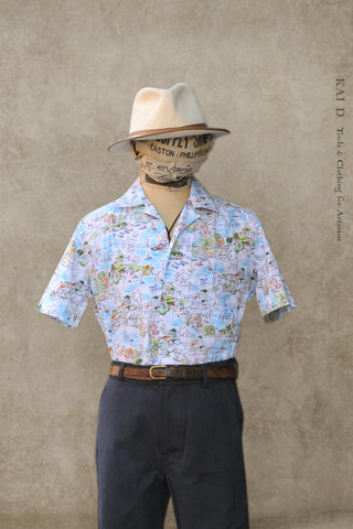 Short Sleeve Camp Shirt - Portofino Print - S, M, L, XL, XXL