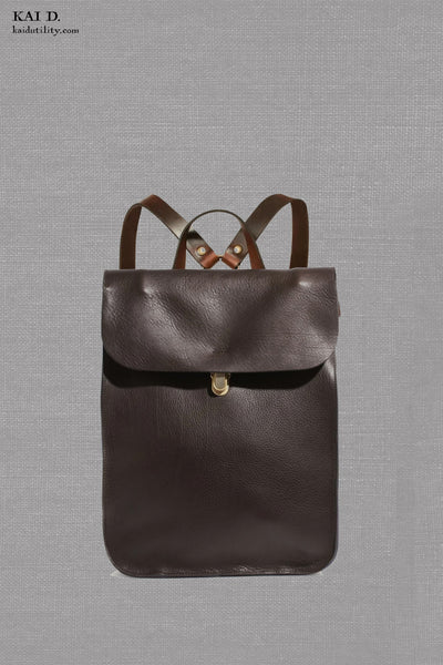 Puncho Leather Backpack - Dark Brown