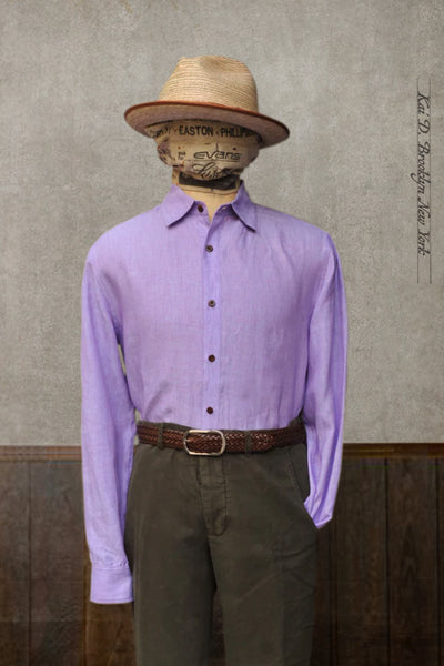 Delancey Shirt - Italian Linen - Wisteria - S, M, XL