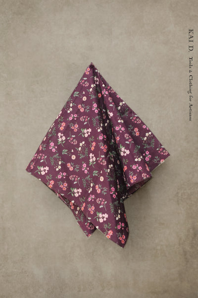 Neckerchief / Head Scarf - Purple/Pink floral