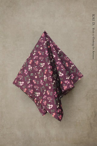 Neckerchief / Head Scarf - Purple/Pink floral