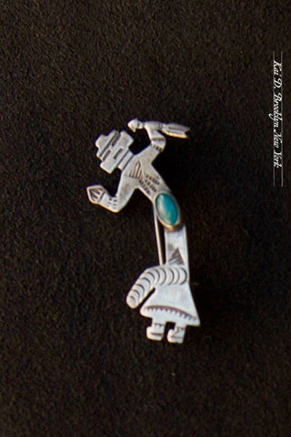 Vintage Navajo Brooch - Rainbow Yei