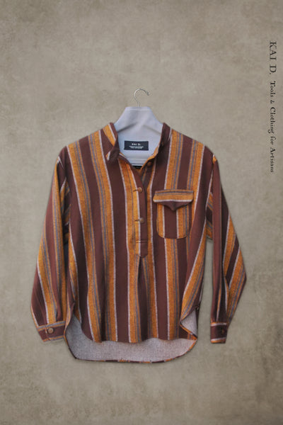 Uno Pull Over Shirt - Mustard Stripe - S