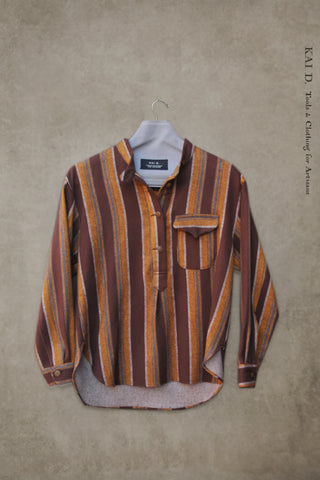 Uno Pull Over Shirt - Mustard Stripe - S