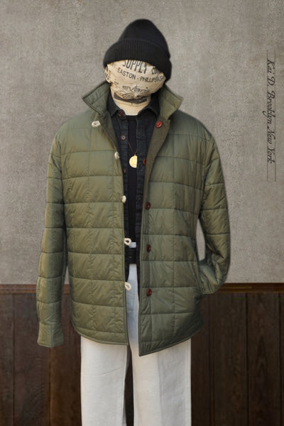 Hebron Reversible Jacket -Wool Flannel / Quilted Nylon  - L, XL (NO RETURN)