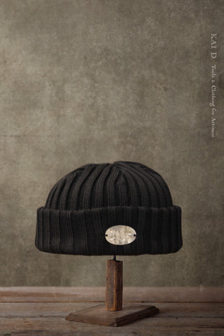 Dock Worker Ribbed Beanie - Black