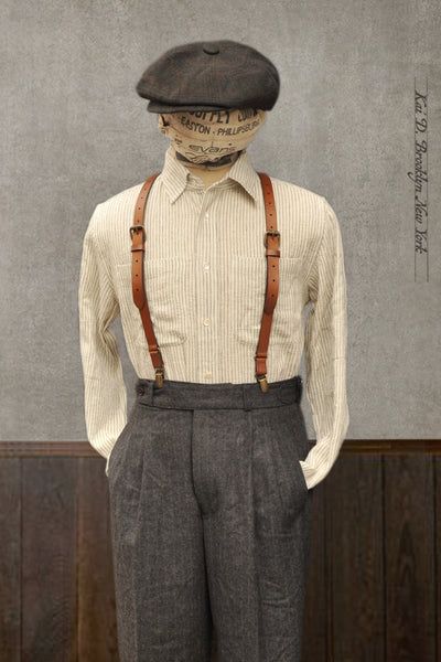 Rios Workshirt - Natural Ticking Stripe - 2(M), 3(L)