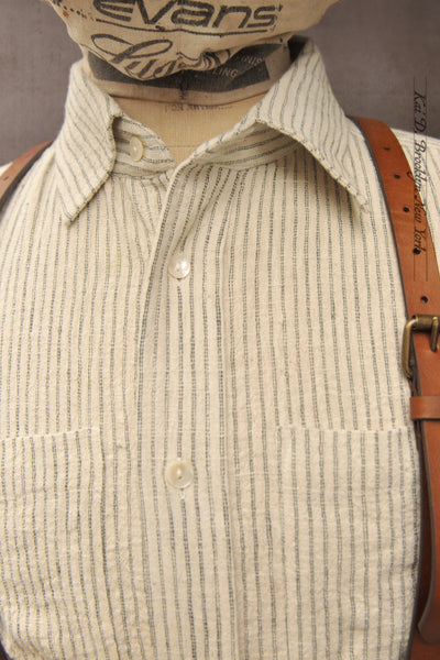 Rios Workshirt - Natural Ticking Stripe - 2(M), 3(L)