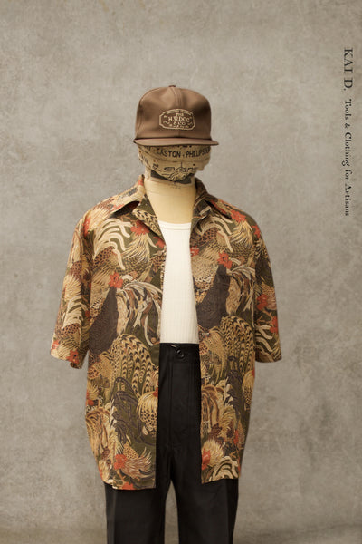 50s Short Sleeve Shirt - Vintage Rooster -  S, L (oversized)