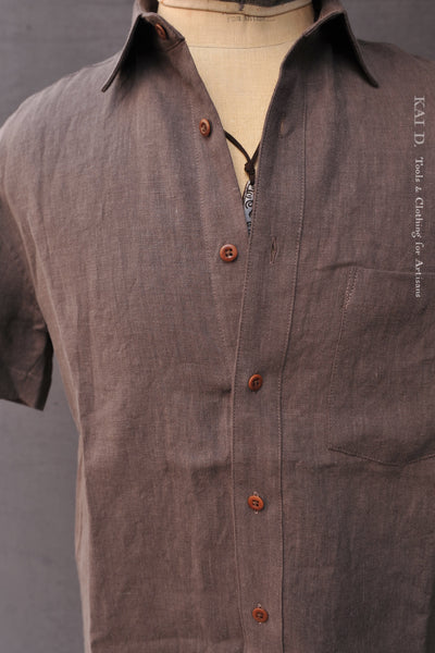 Cassady Shirt - Rosewood Shibui Linen - S, M, L, XL, XXL
