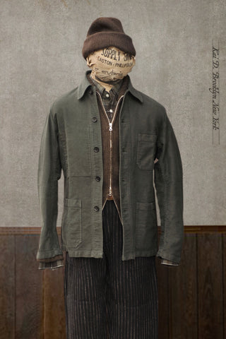 French Moleskin Work Jacket - Rugged Green - 46, 50