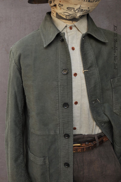 French Moleskin Work Jacket - Rugged Green - 50